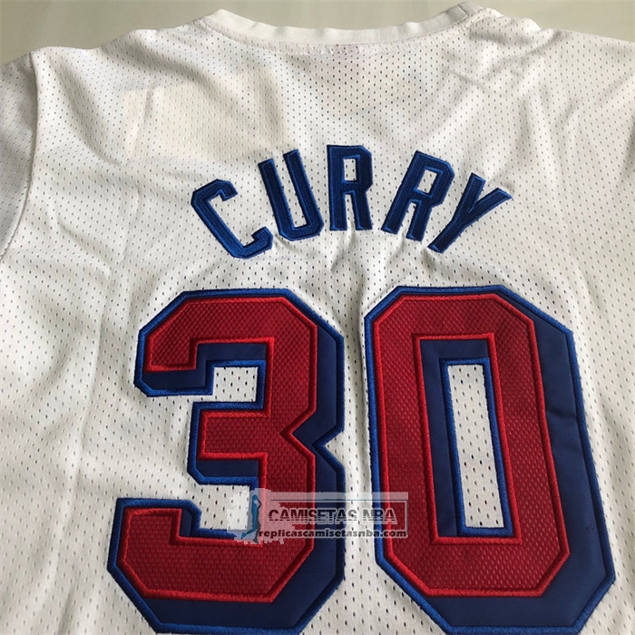 Camiseta Manga Corta Golden State Warriors Stephen Curry NO 30 Blanco